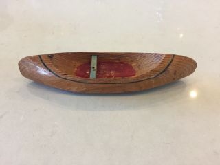 Vintage Old Wood Native Canoe Toy - Not Complete