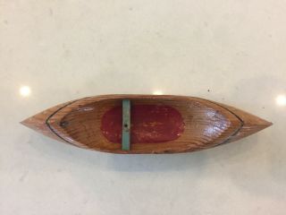 Vintage Old Wood Native Canoe Toy - Not Complete 2