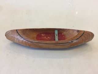Vintage Old Wood Native Canoe Toy - Not Complete 3