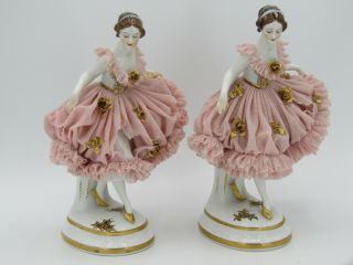 Broken Muller Volkstedt Curtsy Curtsying Woman Figurine Made In Germany