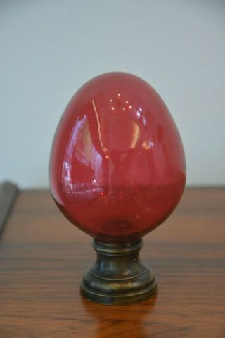 Glass Newel Post Finial Boule Escalier Stair Ball With Bronze Stand