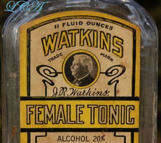 RARE antique WATKINS FEMALE TONIC bottle for PELVIC GENITIVE organs and system 2