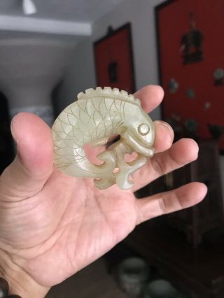Chinese Antique Jade Pendent Fish