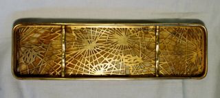 Tiffany Studios (york) Pine Needles Pattern Gilded Bronze Pen Tray C.  1910