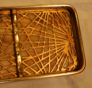 Tiffany Studios (York) Pine Needles Pattern Gilded Bronze Pen Tray c.  1910 7