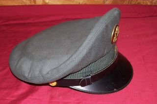 Vietnam War Era Army Size 7 1/8 Crusher Dress Hat Cap Officers Usgi Od Green Us