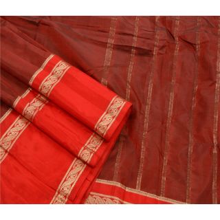 Sanskriti Antique Vintage Indian Saree 100 Pure Silk Woven Fabric Premium Sari