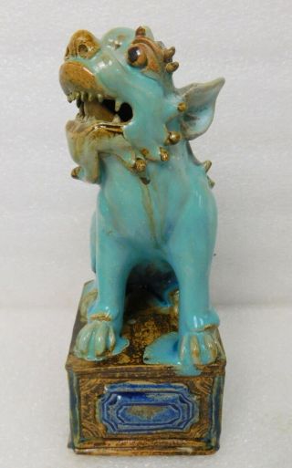 Vintage Chinese stoneware ceramic glaze foo dog lion dragon figure 2