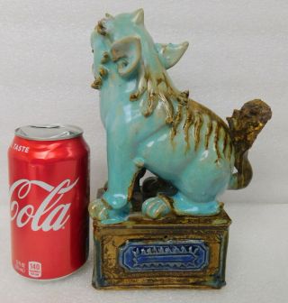 Vintage Chinese stoneware ceramic glaze foo dog lion dragon figure 3