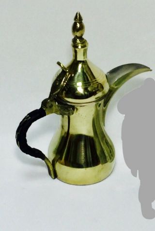 Brass Copper Authentic Dallah Arabic Coffee Pot 20cm Height دلة