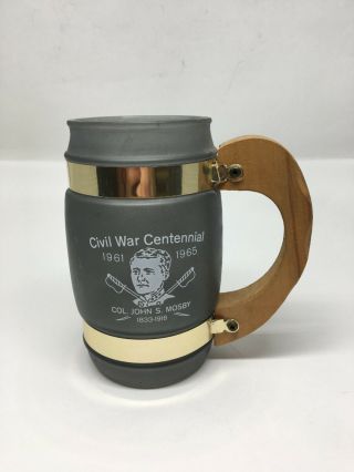 K4) Vintage American Civil War Bicentennial Confederate John S Mosby 1965 Mug