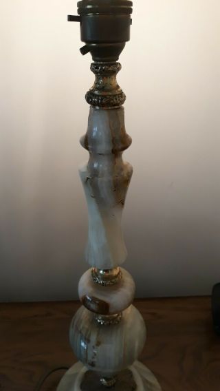 Heavy Onyx And Brass Table lamp 4