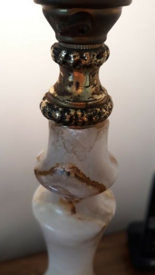 Heavy Onyx And Brass Table lamp 5