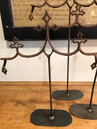 Decorative cross displays made 200 year old French iron Fleu - de - lis gate tops 2