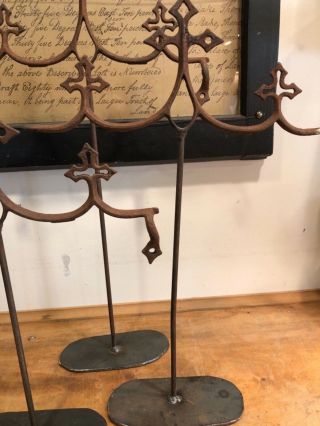 Decorative cross displays made 200 year old French iron Fleu - de - lis gate tops 3
