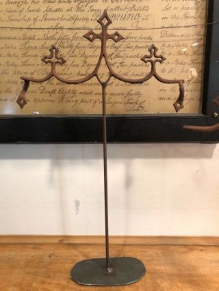 Decorative cross displays made 200 year old French iron Fleu - de - lis gate tops 4