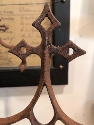 Decorative cross displays made 200 year old French iron Fleu - de - lis gate tops 7