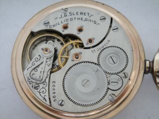 J G Sleret Chillicothe Ohio Rockford Watch Co 17 Jewel 16s Pocket Watch