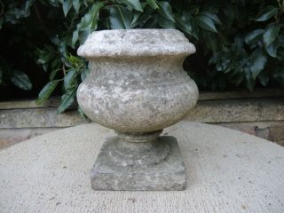 Small Antique Marble Stone Garden Urn 24 Cm High (451)