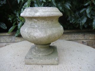 Small Antique Marble Stone Garden Urn 24 cm high (451) 2
