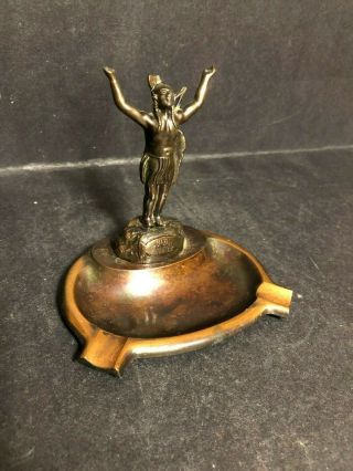 Old C.  1950s Mohawk Park Trail Souvenir Ashtray Cast Metal Native American Indian