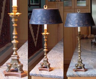 1920s To 1940s Neo Classical Antique Lamp Solid Brass With Shade