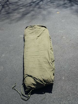 Us Army M - 1949 Mountain Large Sleeping Bag W/ Water Repellant Case Heavy Duty