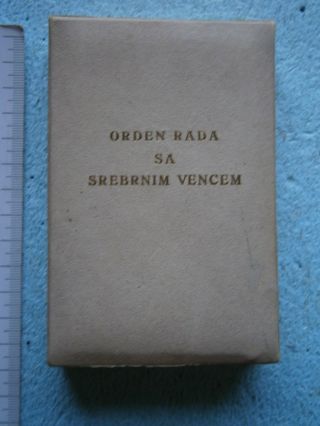 1959 YUGOSLAVIA ORDER OF LABOR 3rd degree SILVER WREATH DECREE MEDAL 3