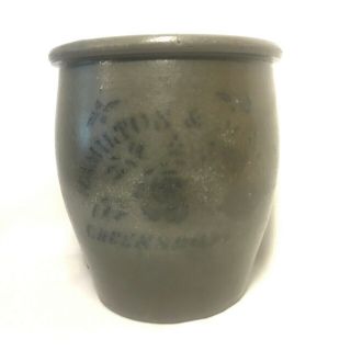 Antique Hamilton & Jones Greensboro Pa Stoneware Decorated Crock Jug Jar