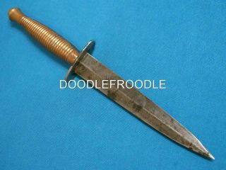 Vintage Ww2? British F/s Fairbairn Sykes Commando Dirk Dagger Stiletto Knife Old