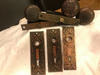 Antique Eastlake Victorian Door Knobs Hardware Lock