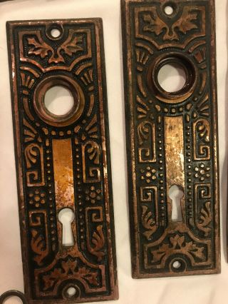 Antique Eastlake Victorian door knobs hardware lock 8
