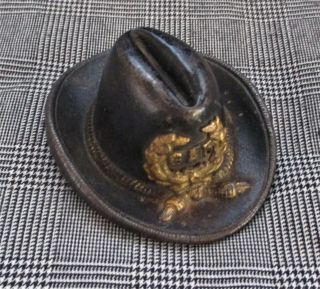 Vintage Antique Cira 1900 Cast Iron G.  A.  R.  Hat Paperweight