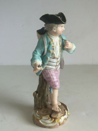 Antique Meissen Porcelain Figure BOY WITH GRAPES BASKET Incised Marks KAENDLER 8