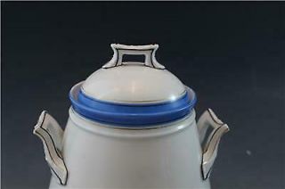 French Limoges Old Paris Porcelain Creamer Sugar & Waste Bowl w/ Celestial Blue 5