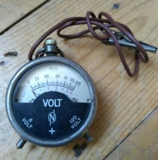 Vintage Volt Meter Gauge - Steampunk Antique Cool Watch Electricity Fob