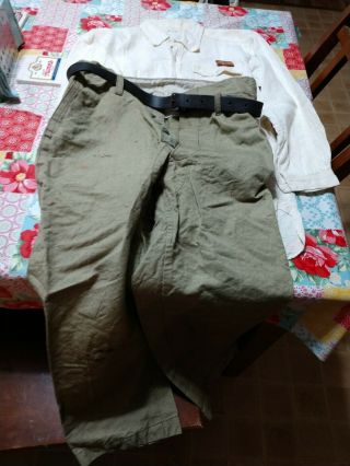 Wwii Ww2 Japanese Officer Summer Military Shirt Pants Belt Uniform 2nd Lt