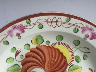 Antique Gaudy Dutch KINGS ROSE Plate VINE Border Soft Paste Pearlware 9 7/8 