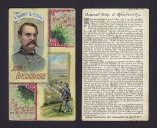 N114 Duke Tobacco Card - Histories Of Civil War Generals - John Breckinridge