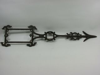 Antique Cast Iron Weathervane Arrow 19 3/4 " Rustic Lightning Rod No Glass Insert