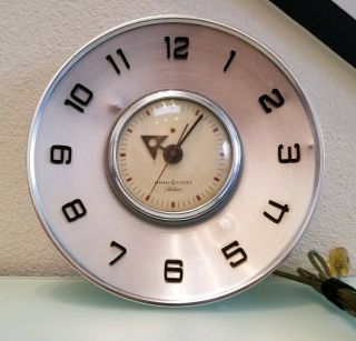 Vintage Ge Telechron Aluminum 1950’s Wall Clock 2h101 Made N Usa