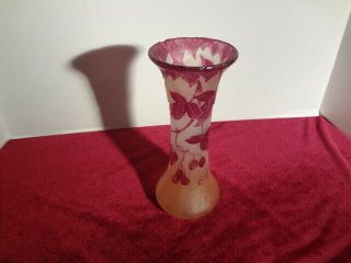 Legras Signed French Art Nouveau Acid Cut Cameo Vase