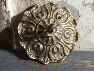 DECORATIVE ANTIQUE FRENCH CEILING ROSE BRASS CIRCA 1900 4