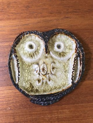Vintage Owl Wall Hanging Plaque Mid Century