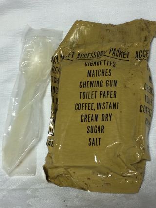 Vietnam War Era C Ration Accessory Pack With Cigarettes And Spoon