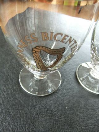 2 X RARE GUINNESS BICENTENARY GLASSES 1759 - 1959 5