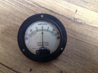 Weston Electrical Instruments Co Ammeter Panel Mount Vintage Steampunk