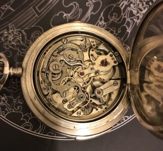 1/4 Minute Repeater Chronograph Pocket Watch Weil Freres Movement