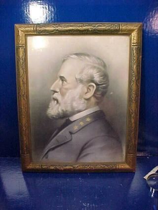 Orig 19thc Civil War Confederate General Robert E Lee Framed Photo Portrait