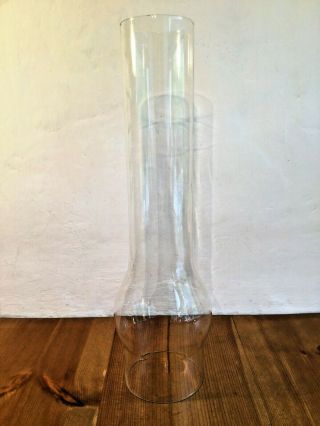 Antique Vintage 12½ " Glass Oil Lamp Bulge Chimney,  3 " Fitter.  A.  F.